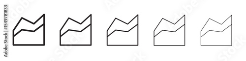 Area chart icon vector illustration isolated