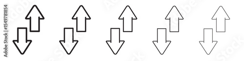 Arrows up and down icon vector illustration isolated