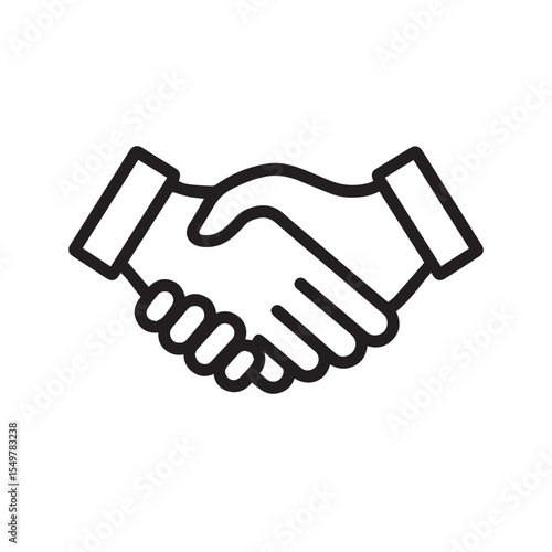 Minimalist Handshake Icon Representing Business Partnership and Agreement