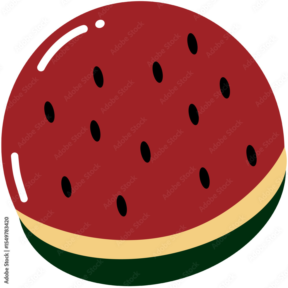 Fototapeta premium vector illustration of cute unique watermelon semangka fruit buah