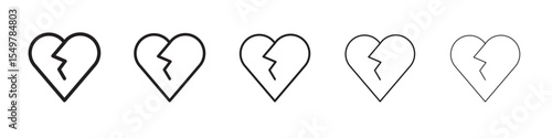 Broken heart icon vector illustration isolated