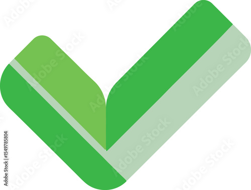 Green check mark confirmation symbol graphic silhouette vector illustration