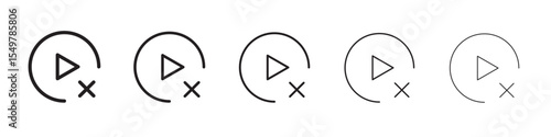 Cancel play icon vector illustration isolated