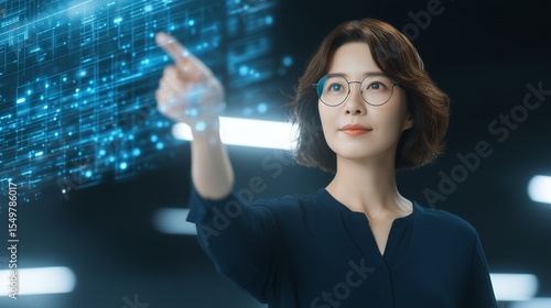 A female data scientist of ...