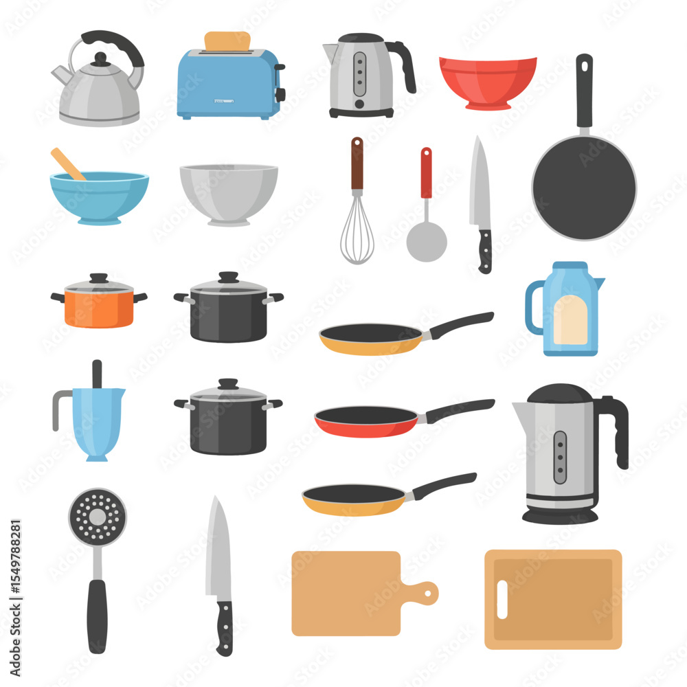 Set of object kitchen cooking . food, eat, Illustrations of object. isolated object flat style 2D Set of object kitchen cooking . food, eat, Illustrations of object. isolated object flat style 2D