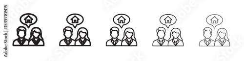 Couple dreaming home icon vector illustration isolated