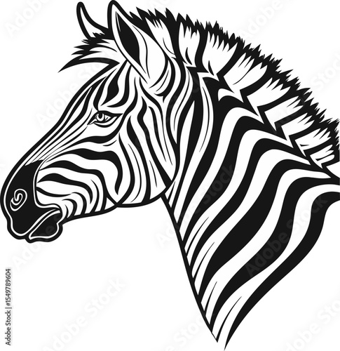 Beautiful pattern zigzag zebra peaceful animal depend  on the grass and survive with struggle,