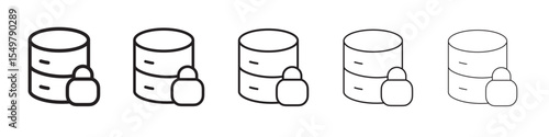 Database locked icon vector illustration isolated