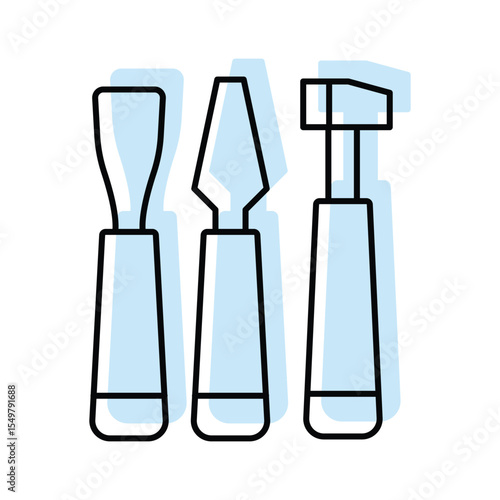 Sculpting Tool color shadow thinline icon , vector, pixel perfect, illustrator file 
