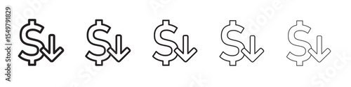 Economic Loss icon vector illustration isolated