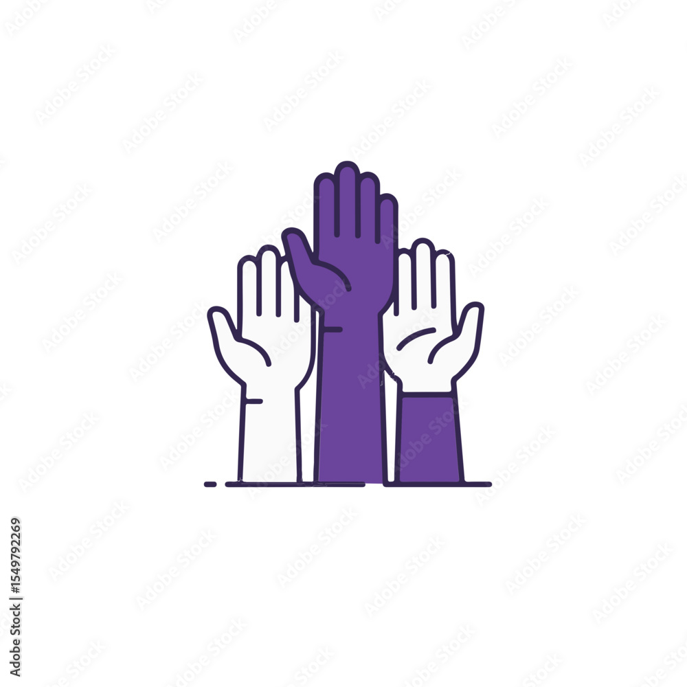 Obraz premium Raised Hands Symbolizing Unity and Support.