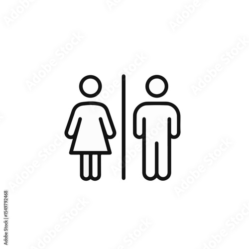 Bathroom signs for men and women.