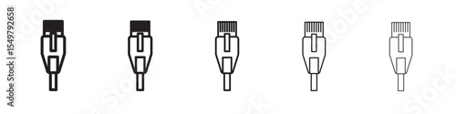 ethernet cable plug icon vector illustration isolated