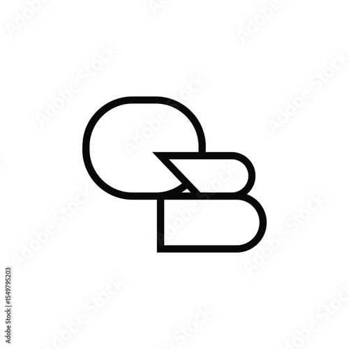 Fotografie Minimal Letters OB Logo Design