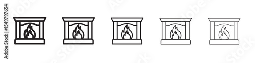 Fireplace icon vector illustration isolated