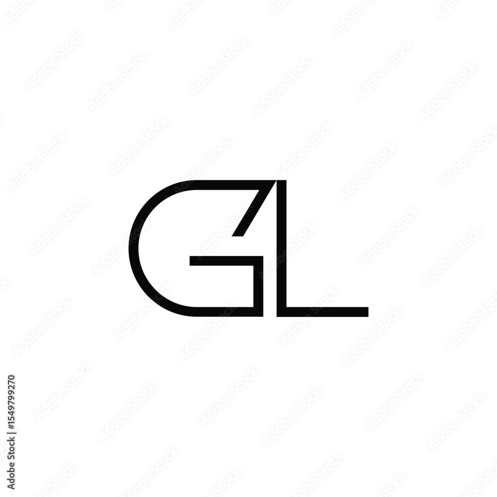 Fototapeta premium Minimal Letters GL Logo Design