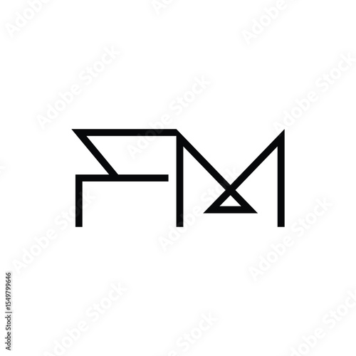 Minimal Letters FM Logo Design
