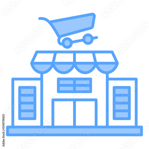 Supermarket Blue Icon