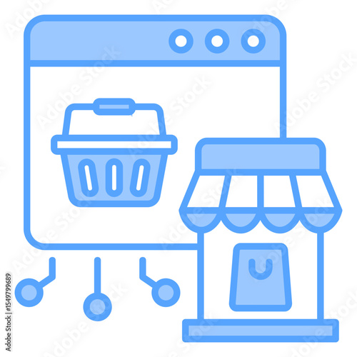 Digital Shop Blue Icon