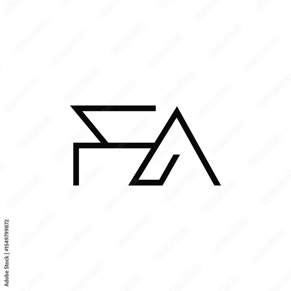 Fototapeta premium Minimal Letters FA Logo Design