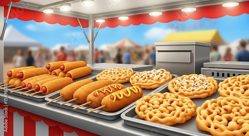 Delicious Fair Food Corn Dogs and Funnel Cakes