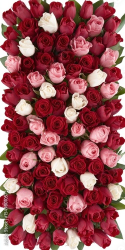 Fresh Vibrant Roses in Red, Pink and White Arranged Elegantly