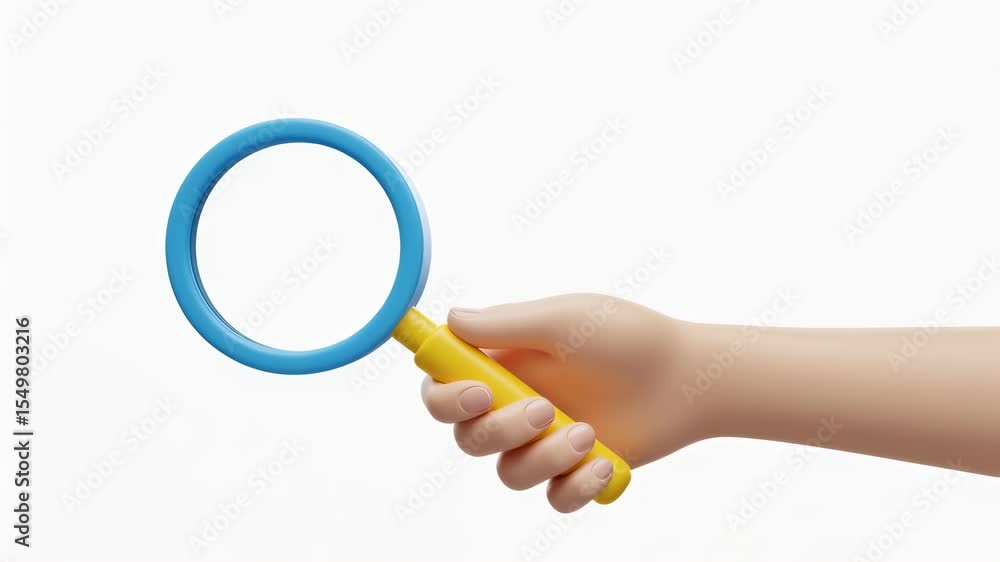 Hand holding magnifying glass progression for inspection and exploration themes Hand holding magnifying glass progression for inspection and exploration themes
