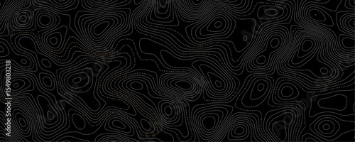 Abstract background wavy topographic line contour geography map. Seamless pattern and banner design. Modern and dynamic feel to topographic mapping vector illustration.