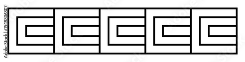 Border using concentric rectangular and square outlines repeated in sequence.