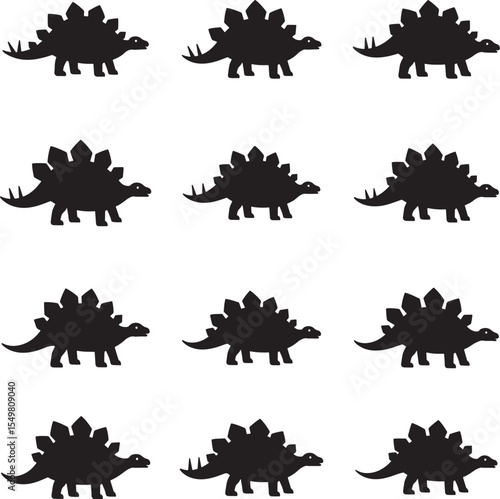 Collection of stegosaurus silhouettes