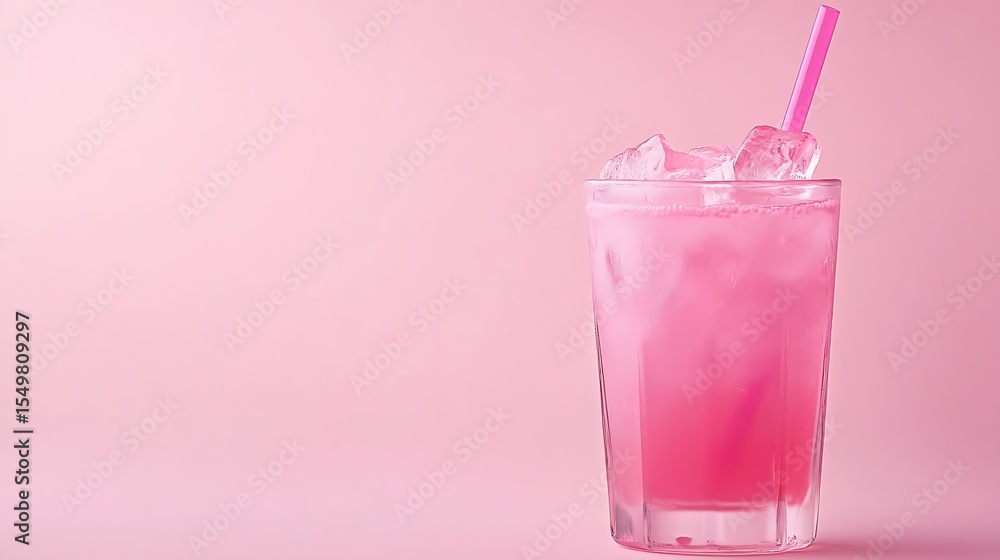 A pink drink on a pink background A pink drink on a pink background