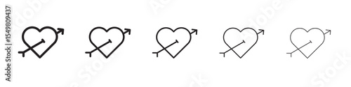 heart and arrow Amour icon vector illustration isolated