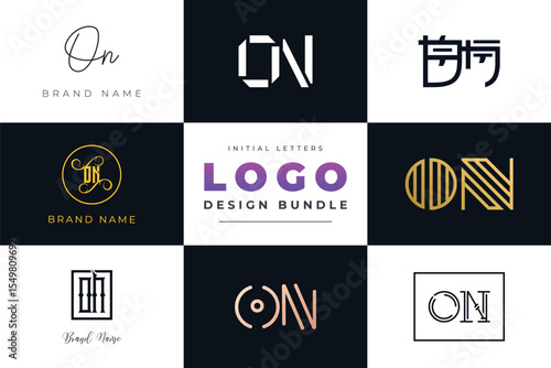 Initial letters ON Logo Design Bundle