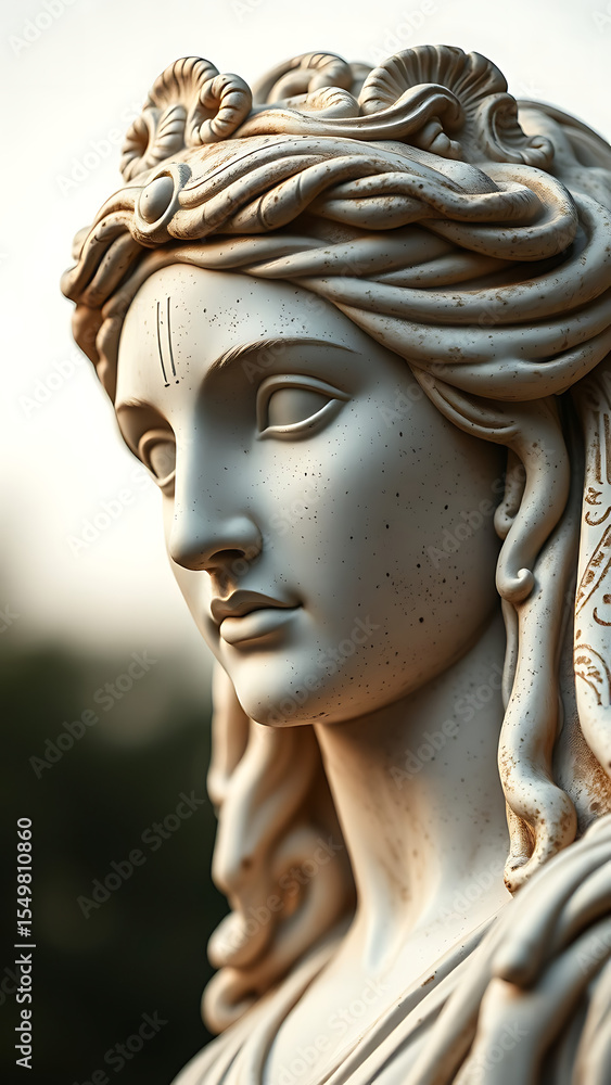 Face statue of Hera goddess of marriage and marital in Greek mythology on transparent background ver Face statue of Hera goddess of marriage and marital in Greek mythology on transparent background ver
