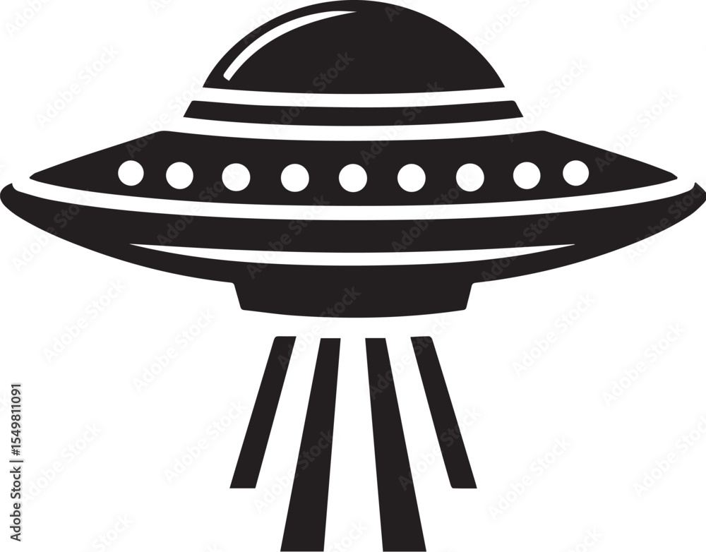 Fototapeta premium Ufo Silhouette of spaceship vector silhouette vector
