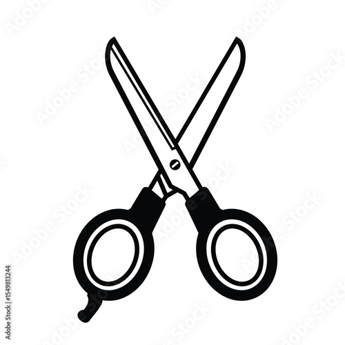 Simple silhouette of open scissors