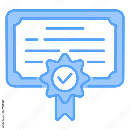 Certificate Blue Icon