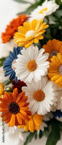 Vibrant Arrangement of Colorful Flowers in Various Shades and Sizes