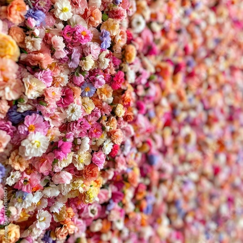 Colorful Flower Wall Arrangement in Bright Floral Display