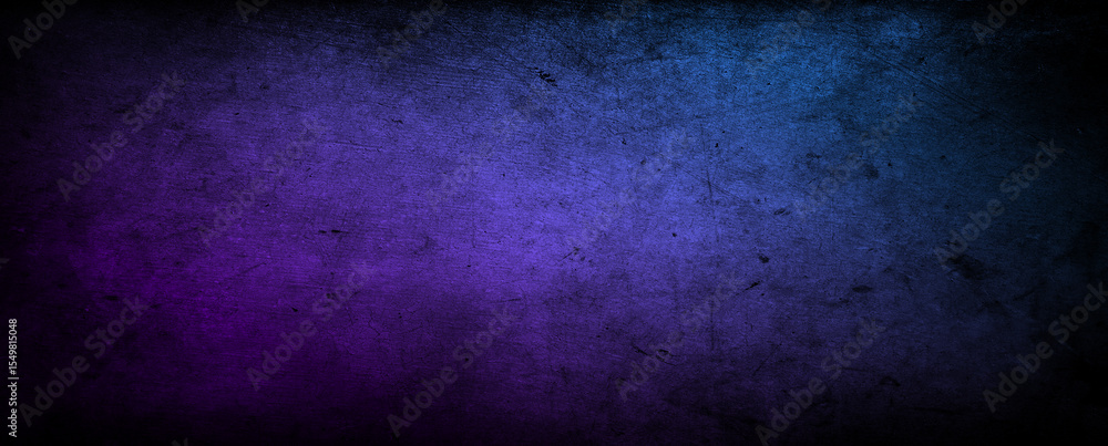Fototapeta premium Black brick wall background rough concrete with neon lights and glowing lights. Lighting effect pink and blue on empty brick wall background