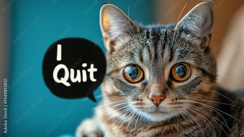 Curious cat discovers surprise with exclamation mark sign in vibrant background Curious cat discovers surprise with exclamation mark sign in vibrant background