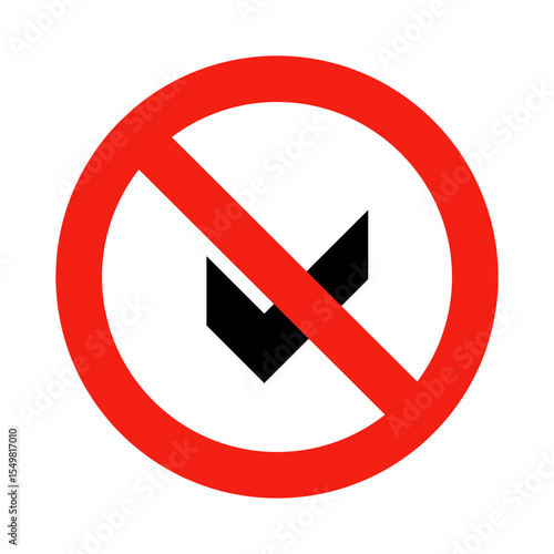 No Checkmark Sign Vector Icon - Disapproval Prohibited Symbol