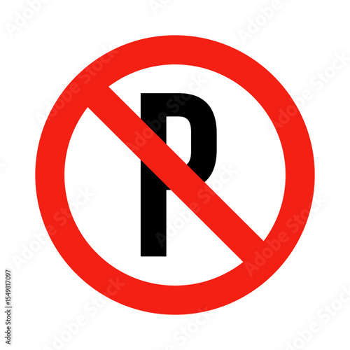 No Parking Traffic Sign Icon – Flat Vector Symbol