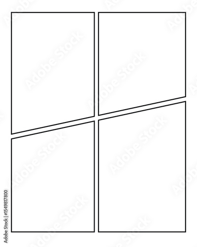 Manga Storyboard Template – Versatile Comic Strip Layout with Rounded Corners