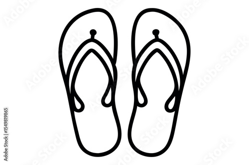 Pair of pink flip-flops isolated on white, a casual summer footwear illustration