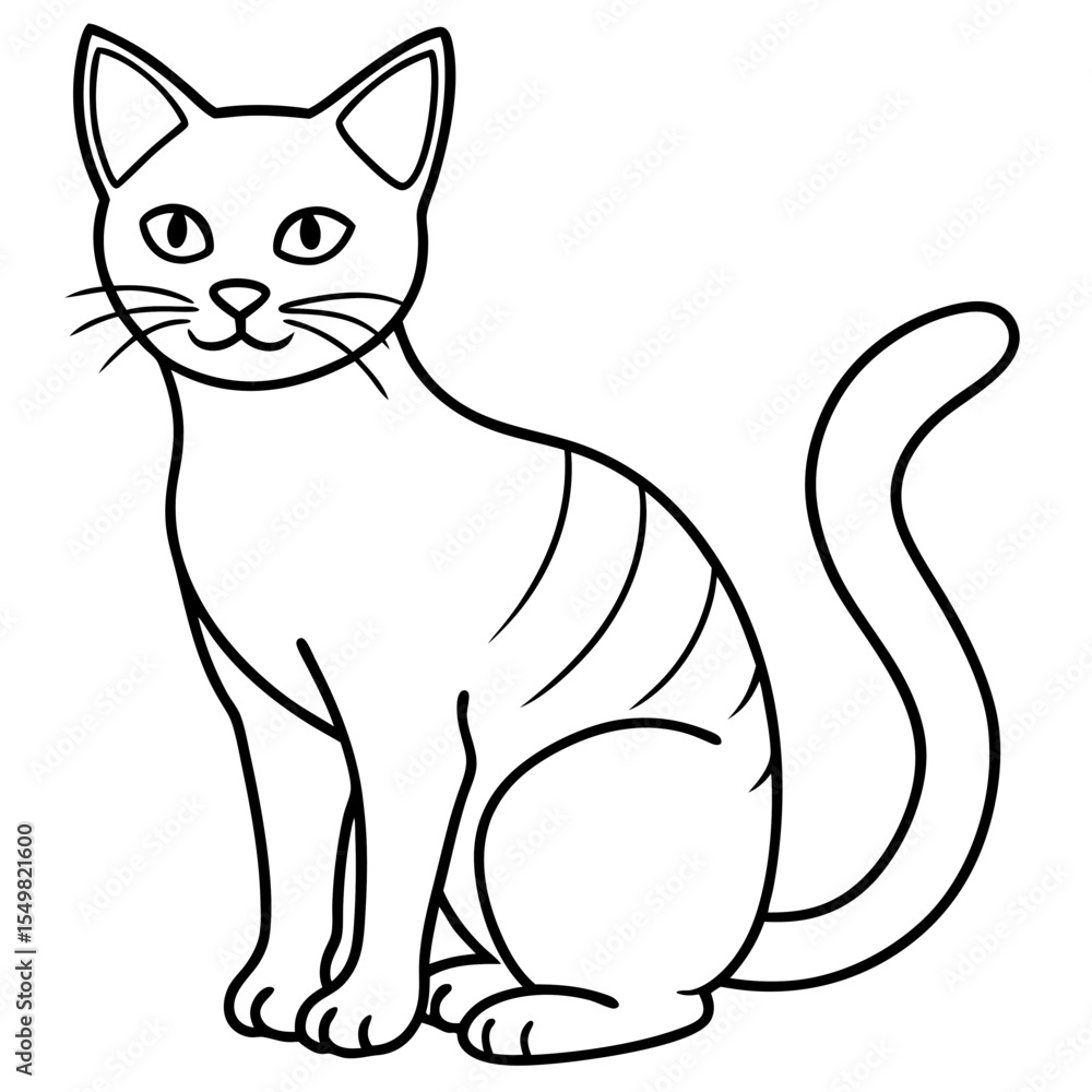 Obraz premium cat line art vector