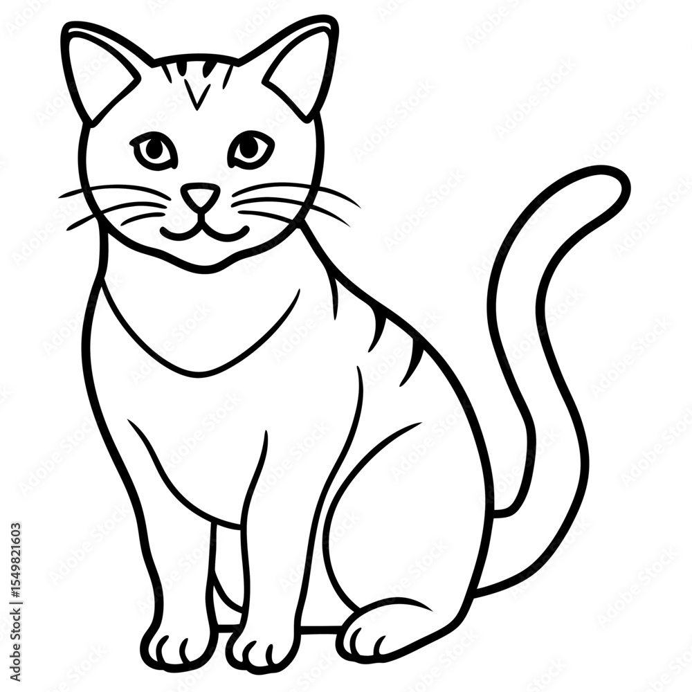 Obraz premium cat line art vector