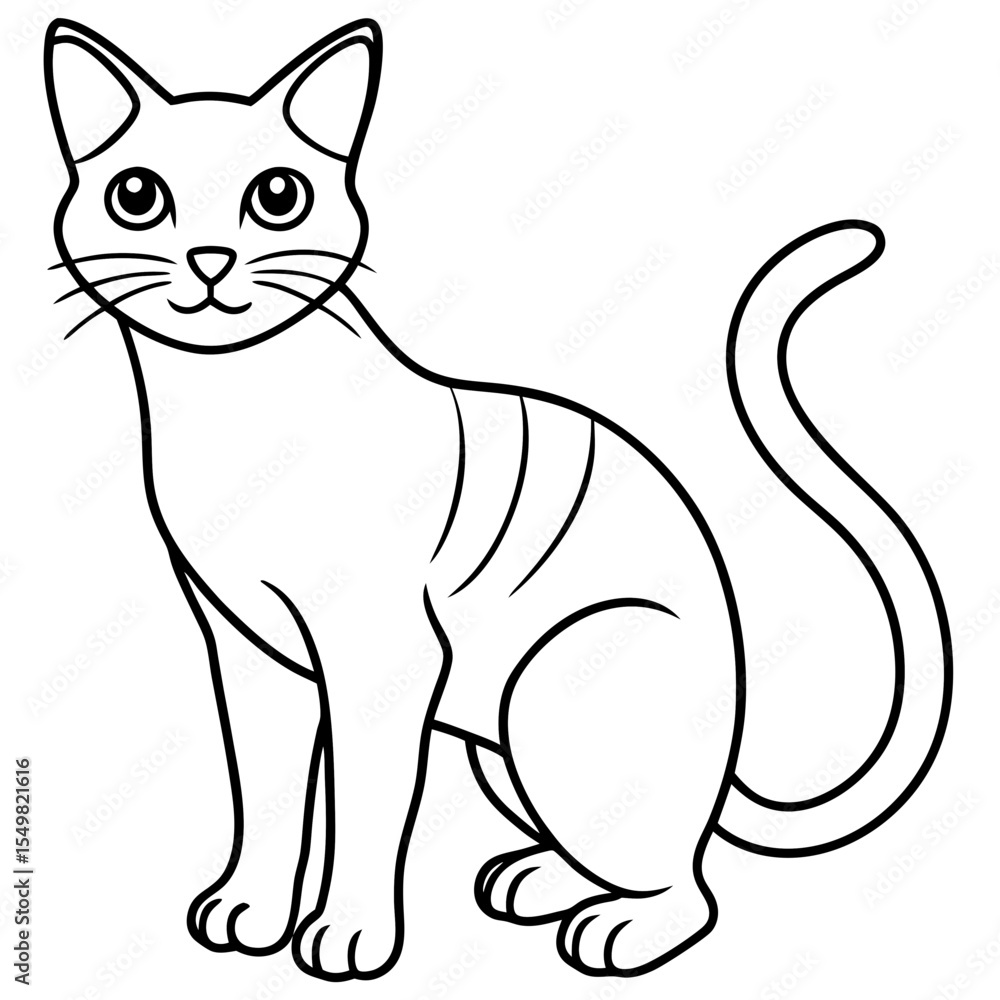 Obraz premium cat line art vector