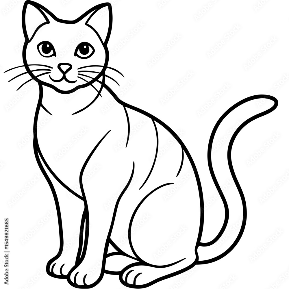 Obraz premium cat line art vector
