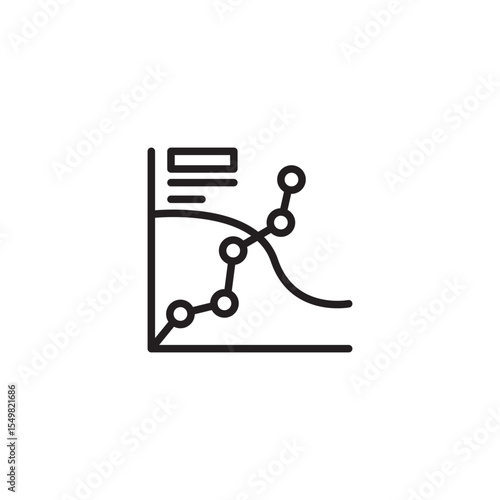 A line art icon showcases a graph with a fluctuating line connecting data points, representing complex trends.